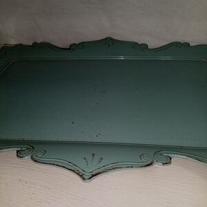 Vintage Style Teal Decorative Tray
